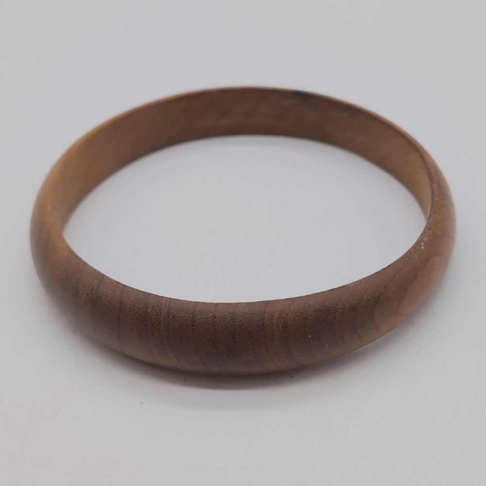 Elegant Brown Wooden Bangle Bracelet 3" - Picture 1 of 3
